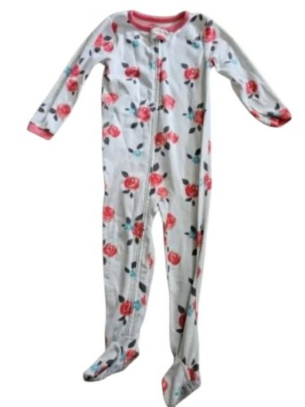 CARTER'S Pink Roses Print Fleece Blanket Sleeper Girls Size 4T